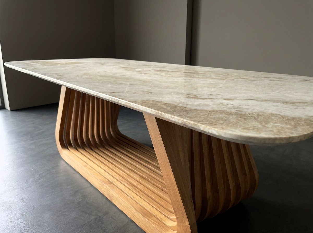 Mesa Linea — imagem conceitual 3 da peça em Quartzito Taj Mahal