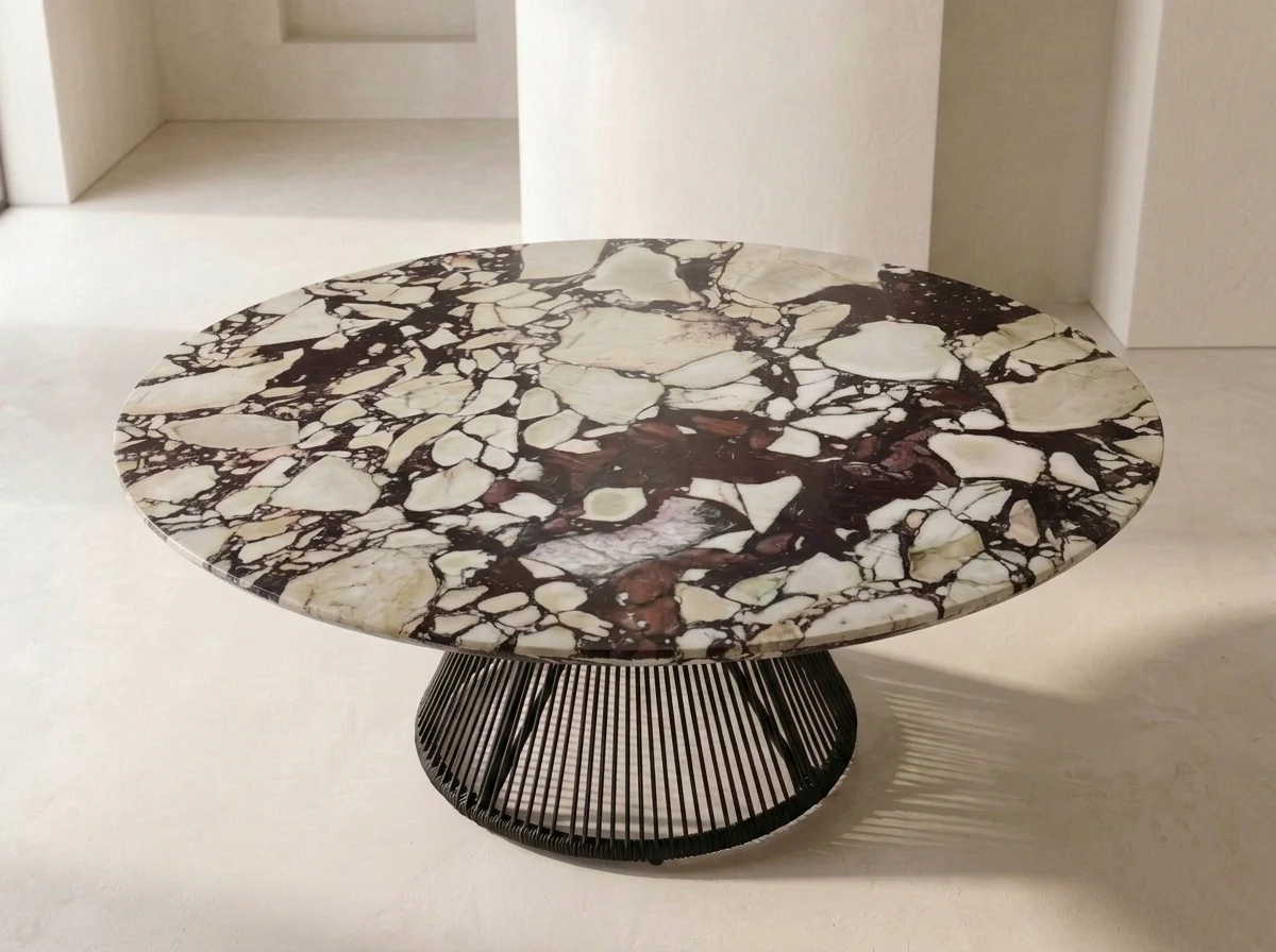 Mesa Loren — imagem conceitual 2 da peça em Mármore Calacatta Viola