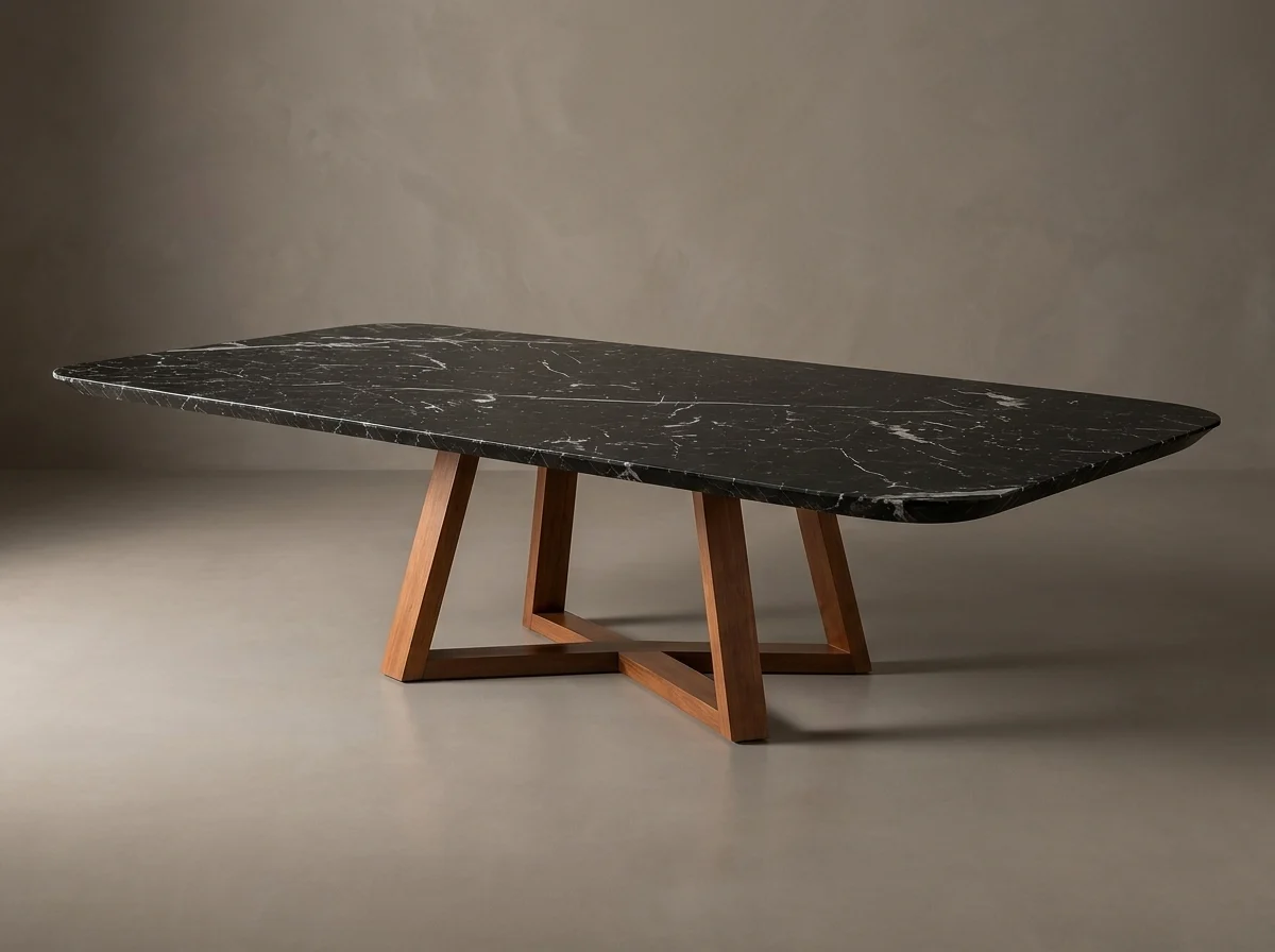Mesa Áurea — imagem conceitual 3 da peça em Mármore Nero Marquina